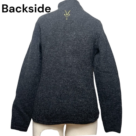 Ibex 100% Merino Wool Jacket Sweater Charcoal Gray Full Zip Fitted USA Made Med - Picture 10 of 16